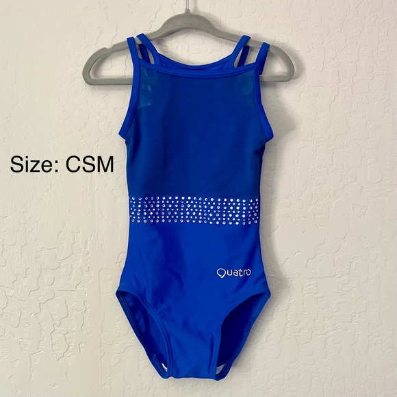 Quatro Pirouette Royal Gymnastics Leotard Girls Size CSM - Picture 3 of 5